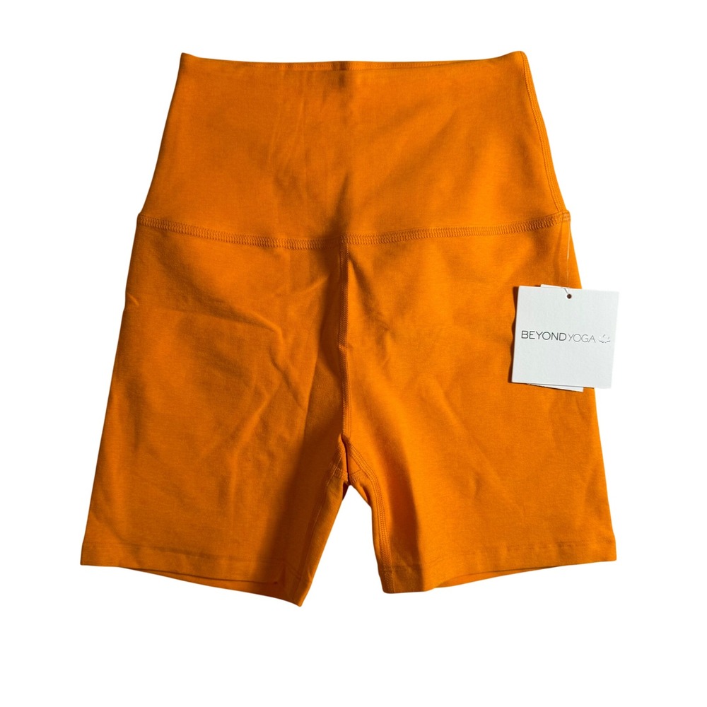 NWT Beyond Yoga Spacedye Keep Pace 5" Biker Shorts Bright Citrus Small
